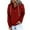 Wine, variant on Winter Savings Clearance! Lindreshi Sweatshirts for Women Loose Fit Clearance Women's Hooded Solid Color Long-Sleeved Sweatshirt Casual Blouse Pullover Tops