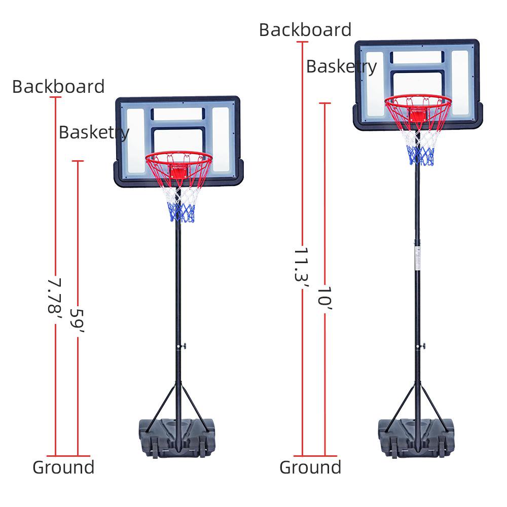 Tebru Portable Removable Basketball System Basketball Hoop Teenager PVC