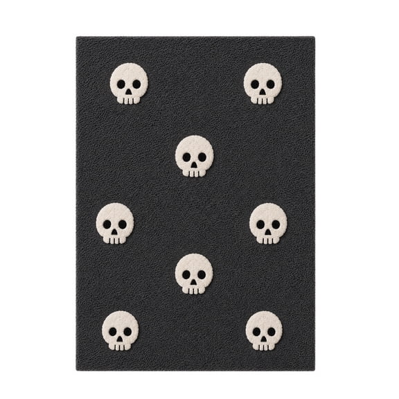 Tepsmf Bathroom Rugs with White Skull, Cute Bath Mat for Halloween and Thanksgiving, Soft Non Slip Farmhouse Mats Funny Indoor Rug For Bathroom Front Porch Patio Home Entrance Decor