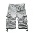 thumbnail image 1 of Freer Cargo Shorts Pantalons Décontractés Homme Tenue Résistance à l'Usure Hommes Extensible Taille Épaissir Extérieur Intérieur Longue Durée Commodité Travail Costume Blanc-Gris 40, 1 of 7