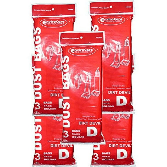 15 Royal Dirt Devil Type D Vacuum Bags, Featherlite, Lite Plus, Extra, Classic,