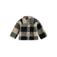 thumbnail image 1 of ZAXARRA Nouveau-Né Filles Garçons Automne Hiver Manteaux Bébé Revers à Manches Longues Bouton vers le Bas Plaid Vêtements d'Extérieur, 1 of 7