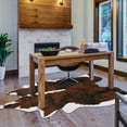 thumbnail image 6 of Linon Faux Hide Polyester Ex Brindle Cowhide Area Rug in Brown, 6 of 8