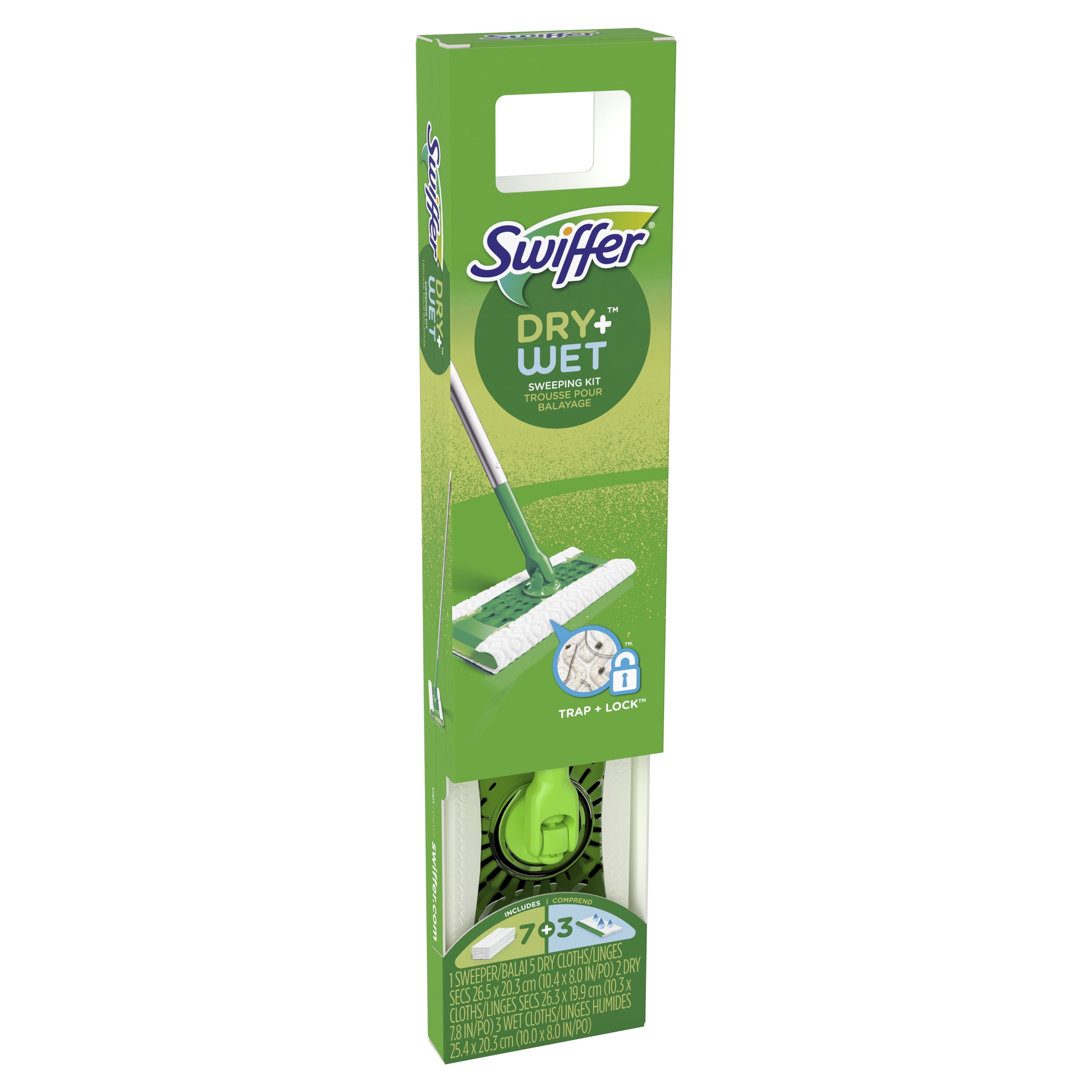 zeker Gestreept Aarde Swiffer Sweeper 2-in-1, Dry and Wet Multi Surface Floor Cleaner, Sweeping  and Mopping Starter Kit. Includes 1 Mop + 10 Refills - Walmart.com