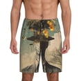 thumbnail image 2 of Picia Surreal Floral Mindscape Pajama Shorts for Men, Men's Pajama Bottoms, Sleepwear,Short Pajama Pants-Small, 2 of 9