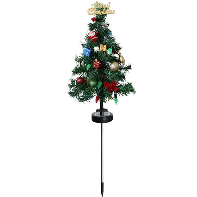 Btomtd Solar Christmas Decoration Light LED Christmas Tree Plug In Light Outdoor Garden Decoration Light, C