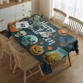 thumbnail image 2 of Rectangle Table Cover Happy Halloween Pumpkin Ghost Skull Bat Tablecloth,Decorative Foldable Table Covers for Picnic Party Halloween Fall Thanksgiving Christmas, 2 of 5