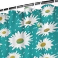 thumbnail image 3 of Turquoise Daisy Flower Pattern Shower Curtain 72"x72" ,Bathroom Decorative Shower Curtains Set with 12 Hooks,Modern Waterproof Washable Shower Curtain, 3 of 6