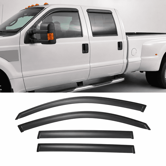 Window Visors Compatible with 1999-2016 Ford F250 F350 F450 F550 Super Duty Rain Guards Wind Deflectors 4PCS