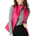 thumbnail image 1 of Avamo Gilet Sans Manches pour Femmes, Gilet Matelassé, Col Montant, Veste d'Hiver Décontractée, Rose Rouge TG, 1 of 2