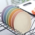 thumbnail image 4 of 5 Pack Wheat Straw 6 Inch Plates, Small Dinner Plates, Round Dishes with Raised Edge, Reusable Salad Plates Set, Unbreakable Appetizer Dessert Serving Plates for Party (Assorted Colors), 4 of 6