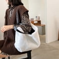 thumbnail image 1 of Bolso de hombro con asa superior de color de moda para mujer Totes de gran capacidad (blanco) Tmvgtek Para estrenar, 1 of 9