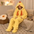 thumbnail image 4 of Wenini Women's Yellow Chicken Hooded Fleece Jumpsuit Pajamas Loungewear with Matching Shoes Covers, 4 of 6