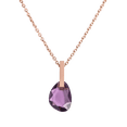 thumbnail image 3 of Collar Mujer con Dije de Cristales LuckyLy, Cadena Acero Inoxidable, Modelo Amber violeta UNITALLA, 3 of 8