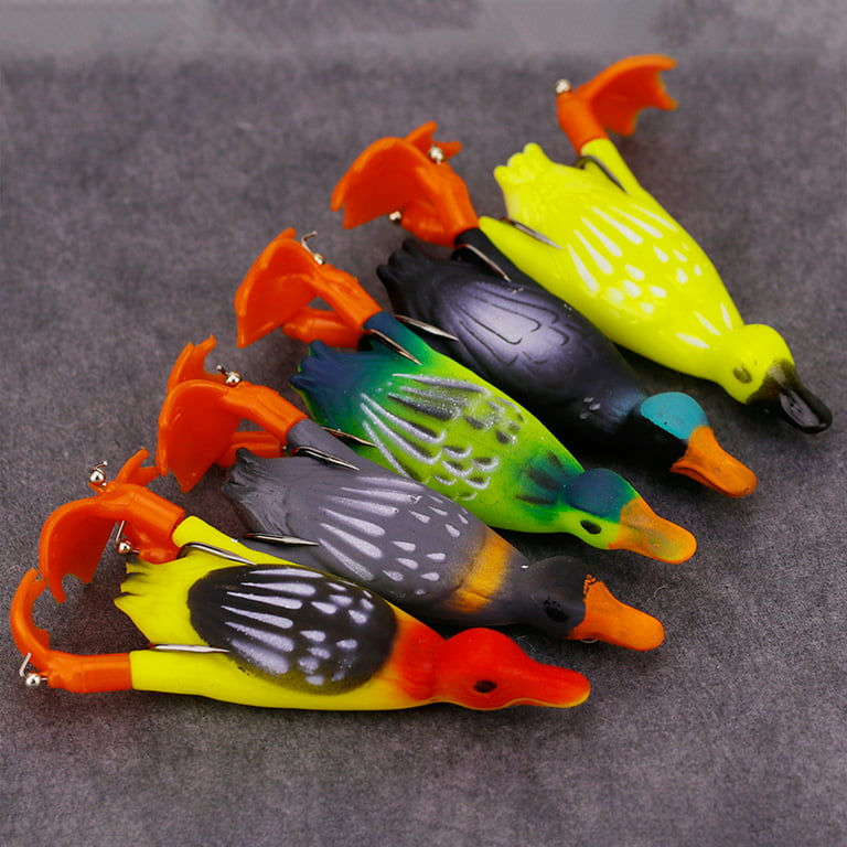 Duck Lure Soft Bait Silicone Fishing Lures Hooks , Floating Duckling  Swimming Lures for Freshwater Saltwater Fishing Lures Kit 