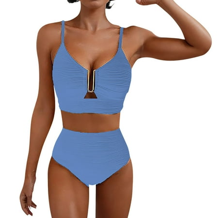 LTTVQM Bikini Bathing Suits for Women Blouson Swim Tops with Boy Shorts Women Swimsuits Retro Flower Print Sporty Swimwear Royal Blue M