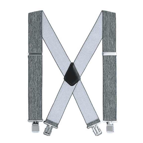 ELORIAH Suspenders for Men Adjustable Length 6 Clips Crossback Men's Suspenders Elastic Polyester Suspenders for Men Heavy Duty 5x120cm,Gray