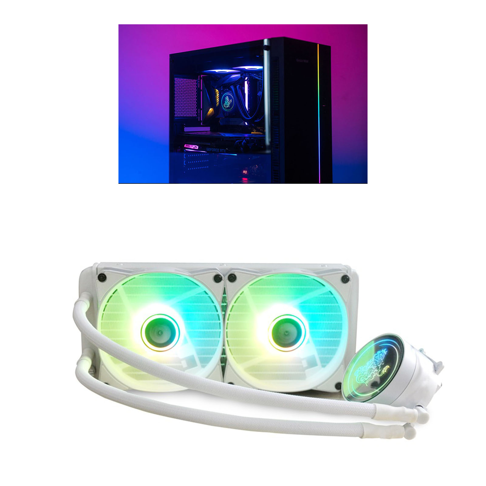 CPU Liquid Cooler ARGB CPU Water Cooler for LGA 2066/2011 V3 2011 115X AM4/AM3+/AM3/FM2+ High Efficiency Radiator