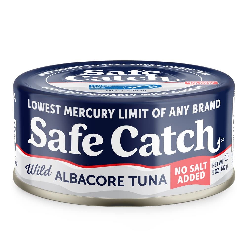 Safe Catch Wild Albacore Tuna, No Salt Added, 5oz, Pack of 12