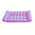 thumbnail image 1 of Bamboohart 1pc Inflatable Floating Bed - Portable Foldable Air Mattress for Pool  Beach & Lake  Durable PVC Material with Ergonomic Design  Mixed Colors (Blue/White) - Pool Party & Water, 1 of 7