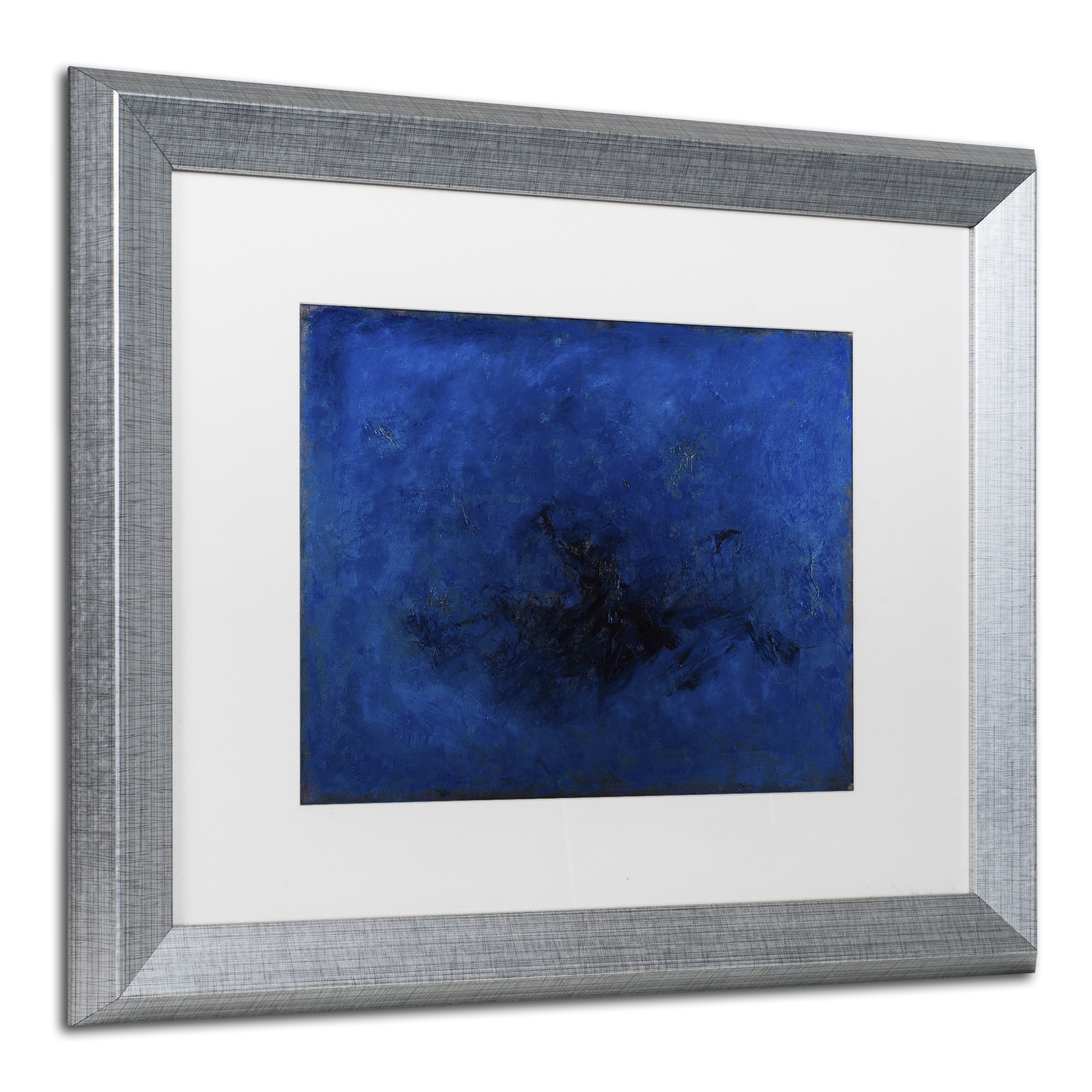 Trademark Fine Art "Deep Blue" Canvas Art by Joarez, White Matte, Silver Frame