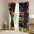 thumbnail image 3 of Manfei 3D Building Block Curtains Pack of 2 (42x63),Colorfull Boys Toy Black Out Curtains,Let'S Play Curtains for Living Room For Boys Kids,Microfiber Bedroom Decoration, 3 of 6