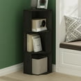 thumbnail image 2 of Furinno ECON Corner Shelf, 3-Tier Corner Book Shelf, Storage Shelves, Display Rack, Bookshelf, for Organization and Storage, Living Room, Home Office, Dark Espresso, 2 of 2
