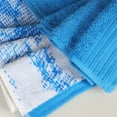 thumbnail image 6 of Superior Cotton 8 Piece Assorted Solid and Marble Towel Set, Blue, 6 of 8