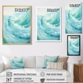 thumbnail image 4 of Designart "Turbulent Teal Waves Drama II" Coastal Waves Floater Framed Canvas Prints, 4 of 5