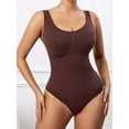 thumbnail image 1 of Plus Size Women's One Piece Seamless Bodysuit With Snap Closure Bottom, Thong Back, Shapewear Vest For Control, 1 of 4