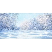 12x6ft Winter Snow Scene Backdrop for Photography Falling Snowflake Wonderland Background Snow-Covered Trees