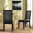 thumbnail image 2 of Side Dining Chair, Set of 2, Black, Vegan Leather, Wood, Kitchen Cafe Bistro Hospitality Restaurant, Modern Contemporary HB36818, 2 of 10