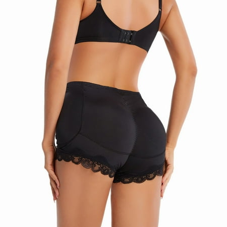 Manxivoo Womens Underwear Women s Butt Lifter Lace Boy Shorts Shapewear Sponge Padded Body Shaper Panties Butt Hip Enhancer Control Panties Shapewear Bodysuit Black