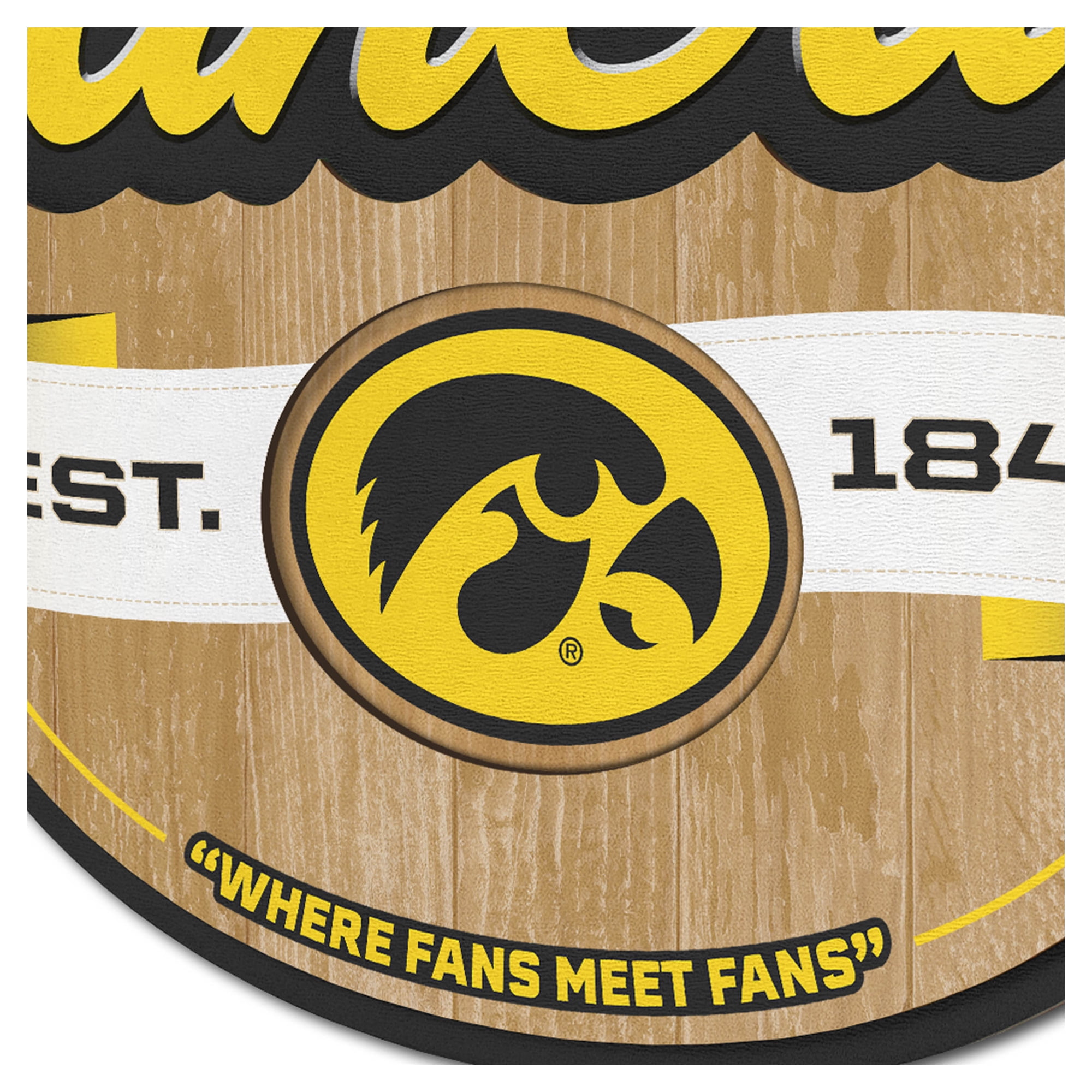 IDNA Iowa Hawkeyes 12.5" x 17" Fan Cave Sign