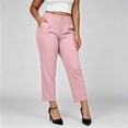 thumbnail image 2 of Admvng Womens Cropped Dress Pants Solid Office Casual Trousers with Pockets, 2 of 8