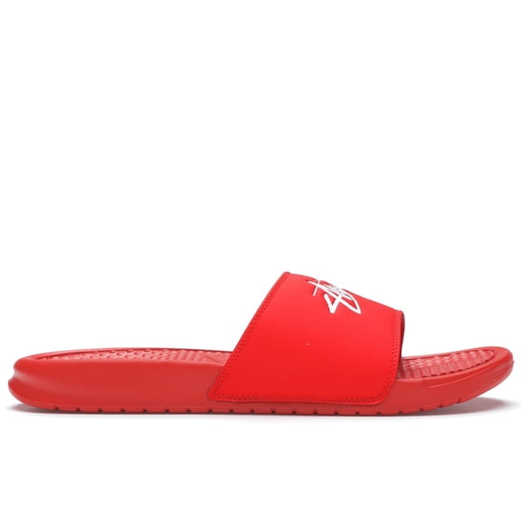 Nike Men's Benassi Stussy Habanero Red Sandals, from StockX