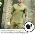 thumbnail image 3 of Thermal Underwear Set Running Jogging Breathable Polyester Long Sleeve Shirts Pants Camping Hiking Traveling Sportswear Black LL, 3 of 10