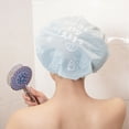 thumbnail image 2 of Waterproof Bathing Cap Cartoon PVC Comfortable Wear Thicken Shower Cap for Bathroom, 2 of 8