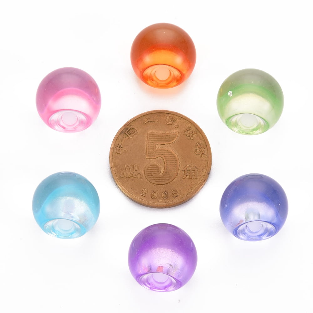 500 g 1-Hole Transparent Acrylic Buttons Round Mixed color 13.5x13mm Hole: 3mm 365pcs/500