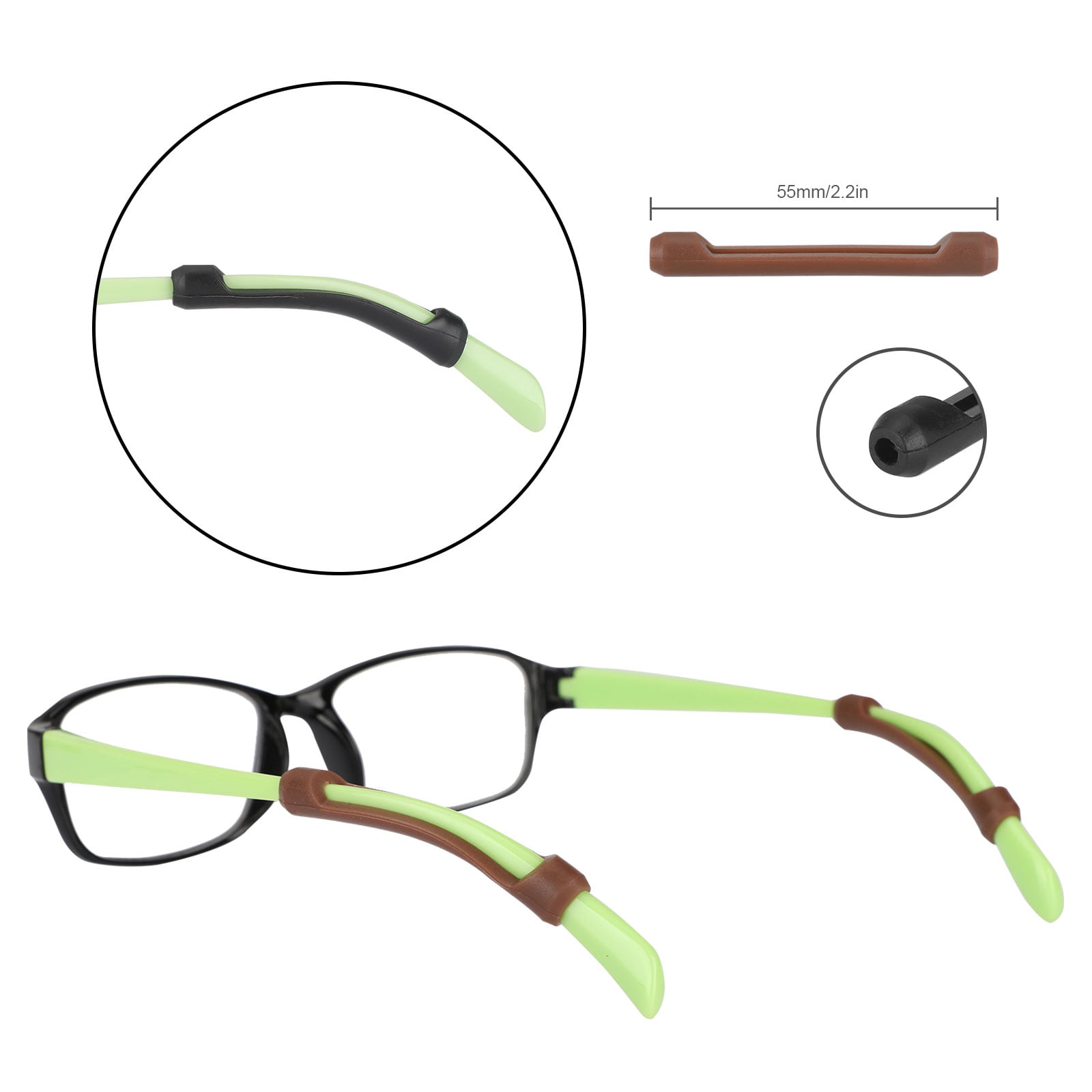 MoKo 16 Pairs Eyeglasses Retainer Soft Silicone Anti-Slip Eyeglass Ear Gripper Holders Comfort Round Glasses Temple Tips Sleeve Retainer Ear Grip Hooks for Spectacle Sunglasses Reading Glasses