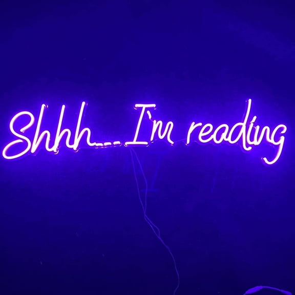 Shhh I'm Reading Neon Sign, Bookish Library Decor