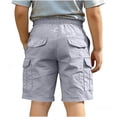 thumbnail image 5 of CYRBOKO Boys' Cargo Shorts, Casual Gift Pockets-Baggy Elastic Waist Summer Shorts Gray Size 4-5 T, 5 of 6