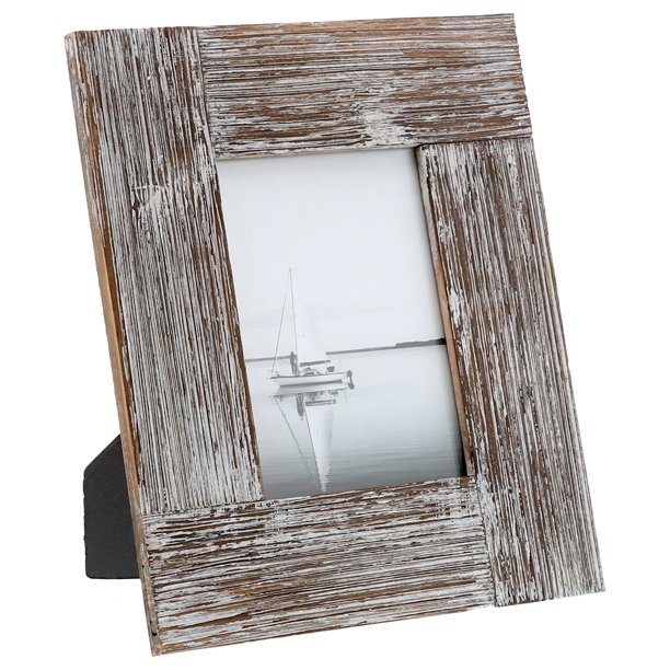 Barnyard Designs Rustic Farmhouse Distressed Picture Frame Unfinished Wood Photo Frame 5” x 7