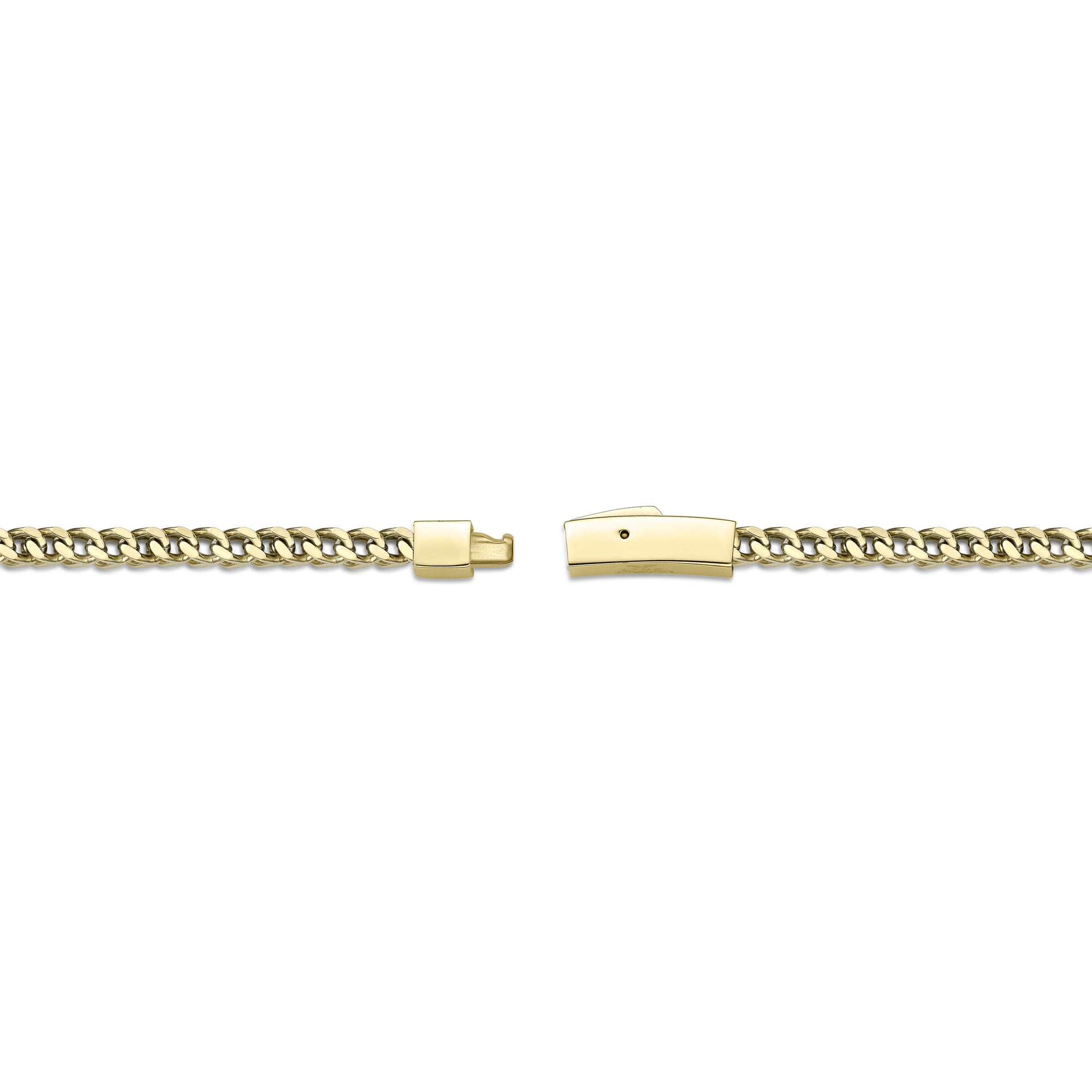 Metro Jewelry Stainless Steel Thin Foxtail Bracelet for Men with Gold Ion Plating 4 mm Wide 9 icnhes Long