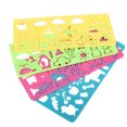 thumbnail image 4 of 4 Pieces Portable Cartoon Style Drawing Drafting Template Set Ruler Adorable Graphics Symbols Stencil Board Pattern Random, 4 of 9
