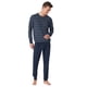 thumbnail image 4 of UNCOVER by SCHIESSER Pijama largo para hombre - con puños, a rayas, tejido jersey sencillo Azul scuro XL (X-Large), 4 of 6