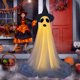 thumbnail image 1 of Sombrero fantasma luminoso con LED para Halloween: decoración espeluznante para porche y patio con tela blanca iluminada para uso en exteriores., 1 of 6