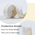 thumbnail image 5 of 9 m 9m x 50mm Christmas Faux Fur Wired Ribbon White Edge Metallic Decorative Trim Ribbon with Gold Foil for DIY Crafts Xmas Tree Wreaths Garland Bows Making Gift Wrapping Festivals Home Decor, 5 of 8