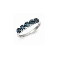 thumbnail image 1 of Solid 925 Sterling Silver Blue Diamond Ring Band Size 5 (.45 cttw.), 1 of 3