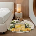 thumbnail image 2 of Summer Watercolor Round Area&nbsp;Rug 6ft Lemon Tea Vintage Rustic Linen Non-Slip&nbsp;Washable Circle Rugs Soft Felt Indoor Floor Mat for Bedroom Kitchen Living Room Bathroom, 2 of 9